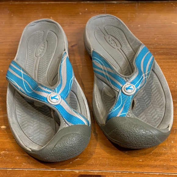 Keen Teal and Gray Flip-Flops ladies 9.5 - Picture 1 of 6